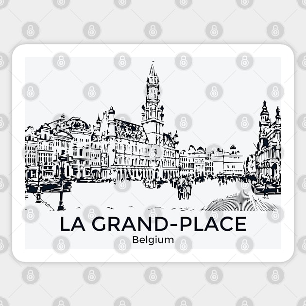 La Grand-Place - Belgium Sticker by Lakeric